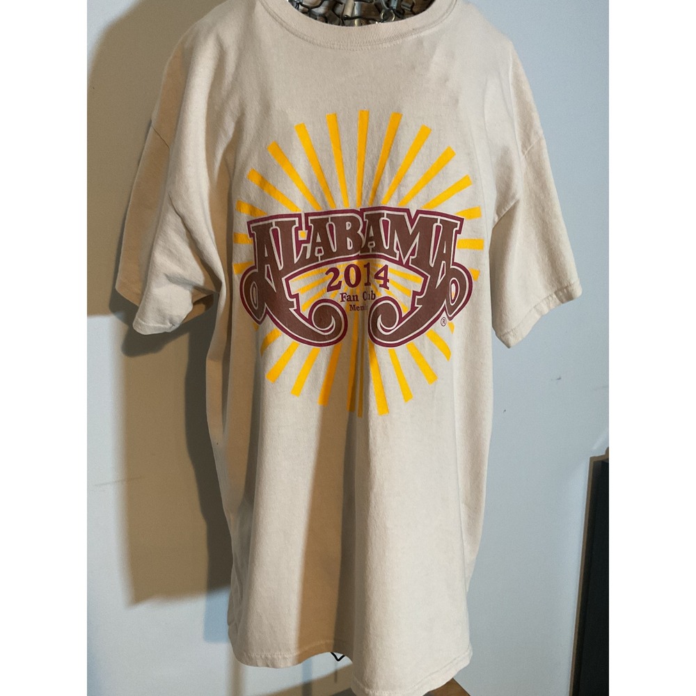 Gildan Alabama 2014‎ Fan Club Member T-Shirt Tan Cotton Mens Large Vintage Style
